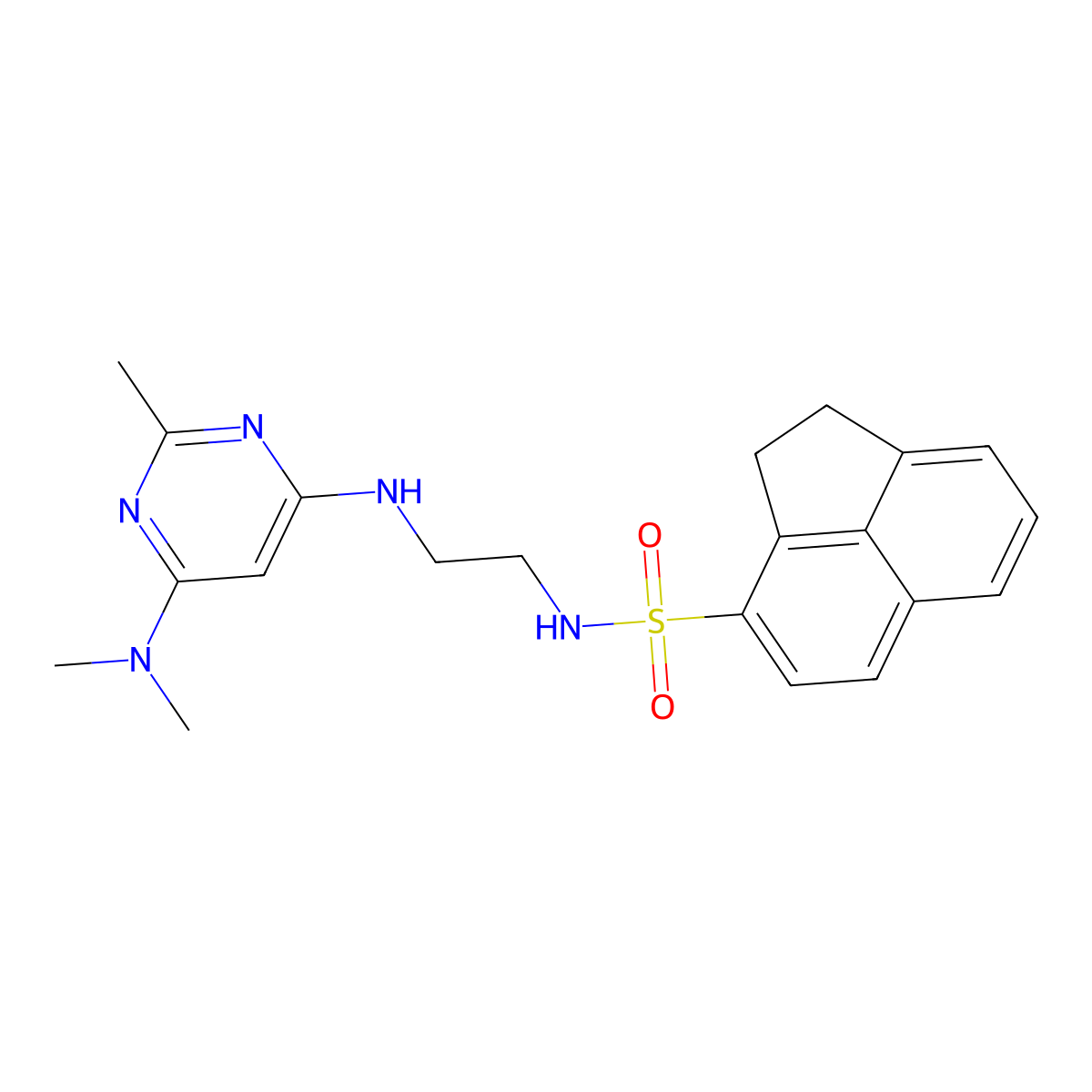 N-(2-((6-(dimethylamino)-2-methylpyrimidin-4-yl)amino)ethyl)-1,2-dihydroacenaphthylene-3-sulfonamide molecular structure, CAS 1207031-45-5