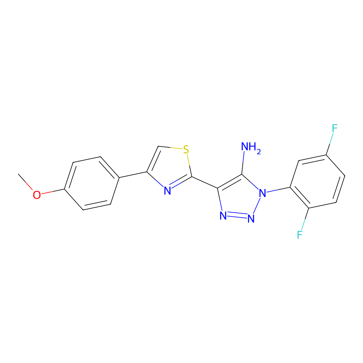 1-(2,5-difluorophenyl)-4-[4-(4-methoxyphenyl)-1,3-thiazol-2-yl]-1H-1,2,3-triazol-5-amine molecular structure, CAS 1207031-46-6
