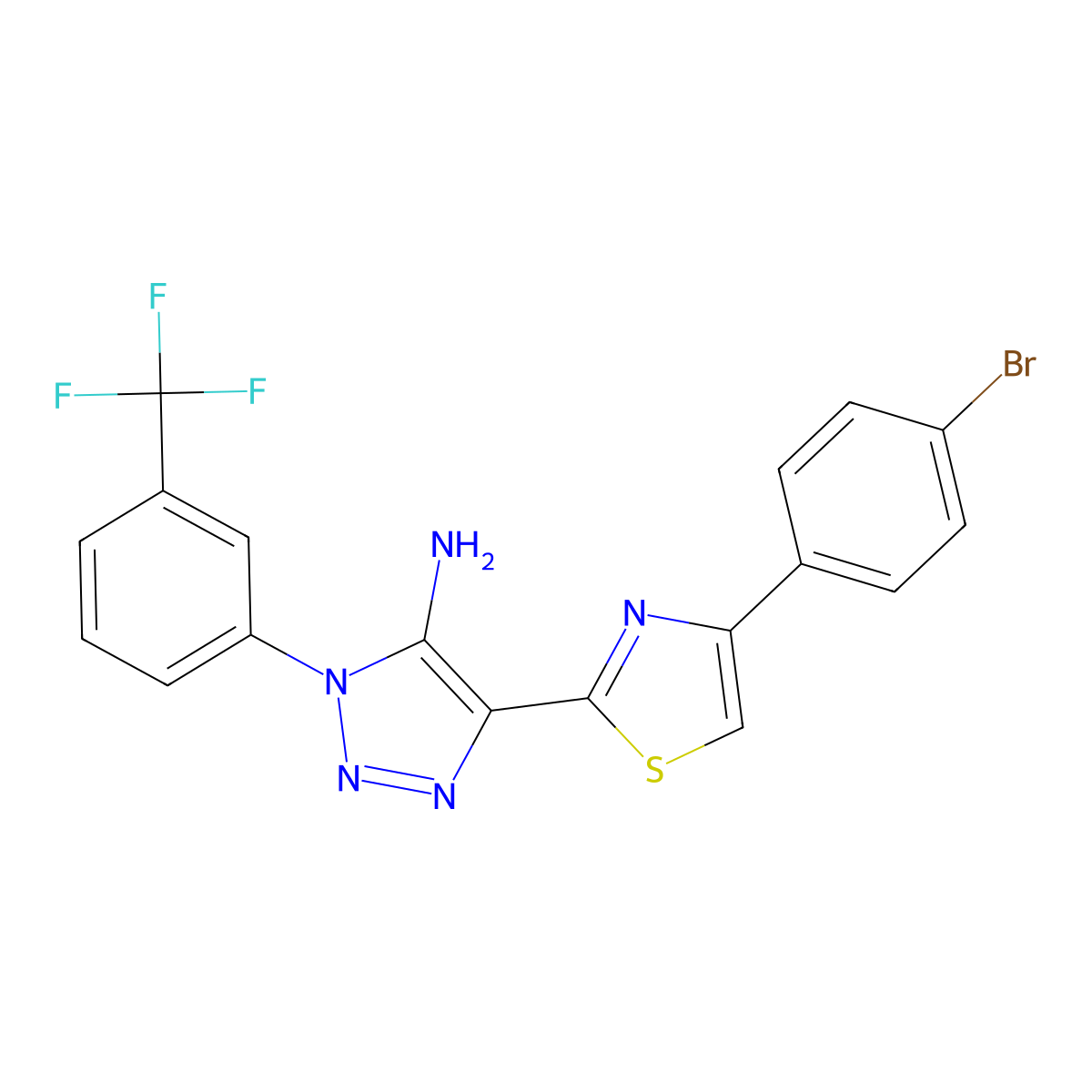 4-[4-(4-bromophenyl)-1,3-thiazol-2-yl]-1-[3-(trifluoromethyl)phenyl]-1H-1,2,3-triazol-5-amine molecular structure, CAS 1207031-48-8