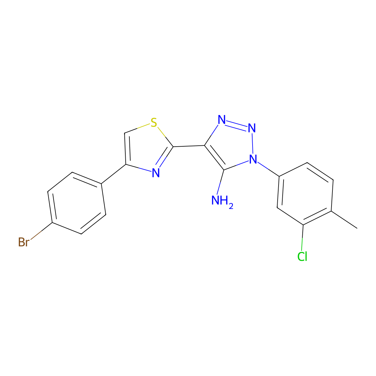 4-[4-(4-bromophenyl)-1,3-thiazol-2-yl]-1-(3-chloro-4-methylphenyl)-1H-1,2,3-triazol-5-amine molecular structure, CAS 1207031-50-2