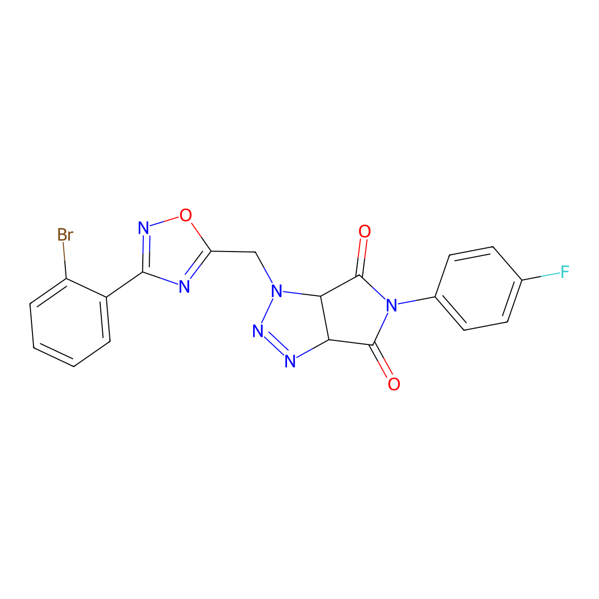 1-((3-(2-bromophenyl)-1,2,4-oxadiazol-5-yl)methyl)-5-(4-fluorophenyl)-1,6a-dihydropyrrolo[3,4-d][1,2,3]triazole-4,6(3aH,5H)-dione molecular structure, CAS 1207031-52-4