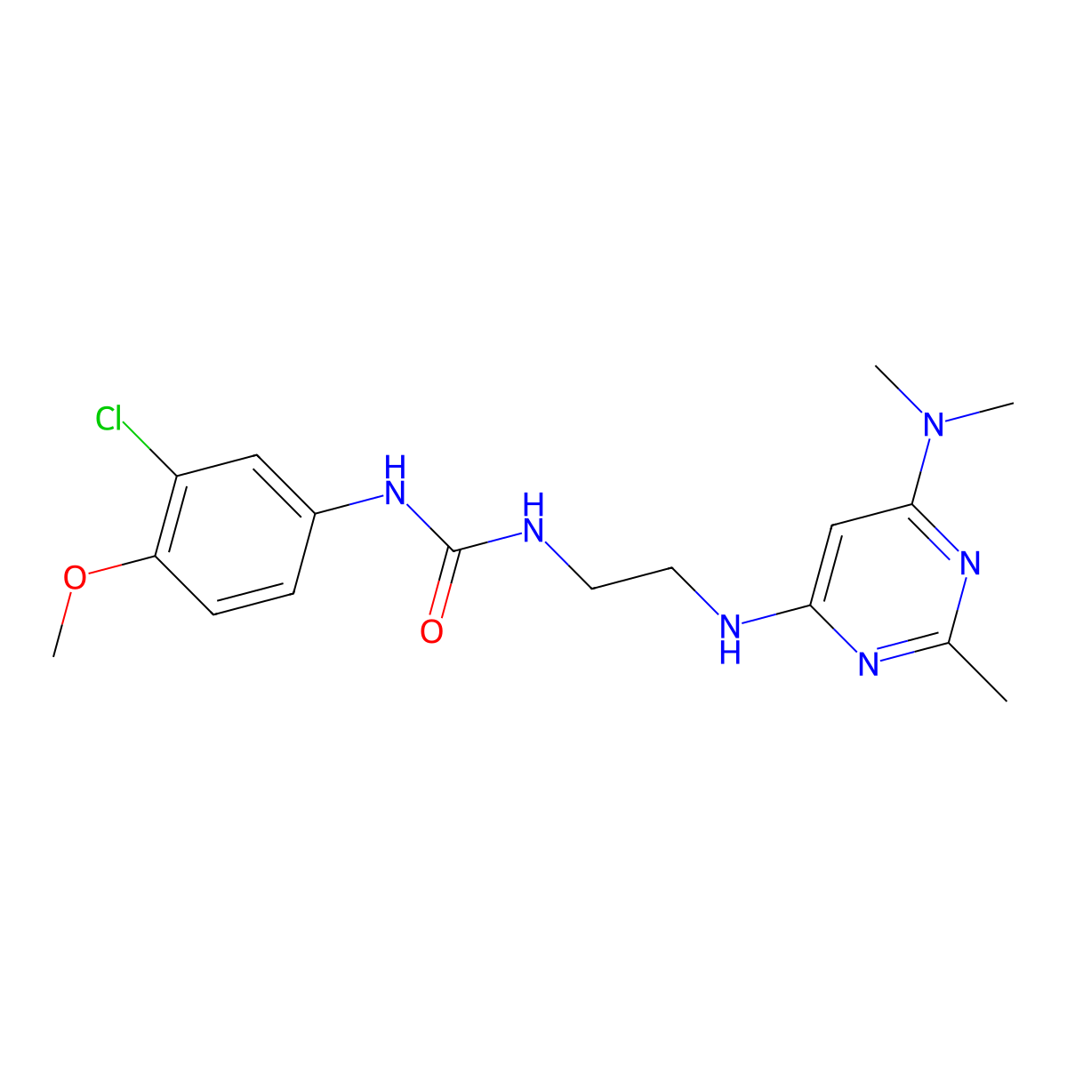 1-(3-Chloro-4-methoxyphenyl)-3-(2-{[6-(dimethylamino)-2-methylpyrimidin-4-yl]amino}ethyl)urea molecular structure, CAS 1207031-53-5