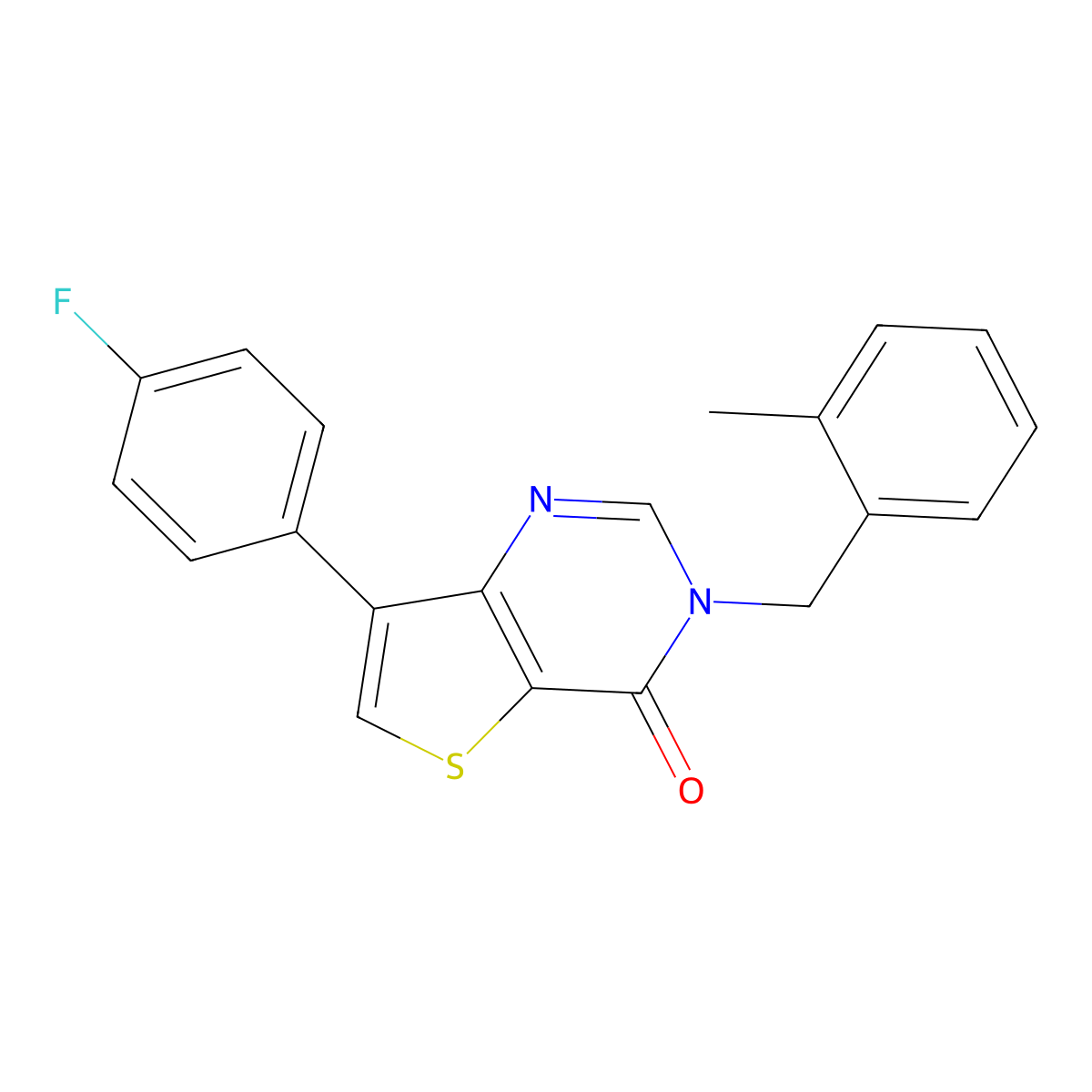 7-(4-fluorophenyl)-3-(2-methylbenzyl)thieno[3,2-d]pyrimidin-4(3H)-one molecular structure, CAS 1207031-59-1