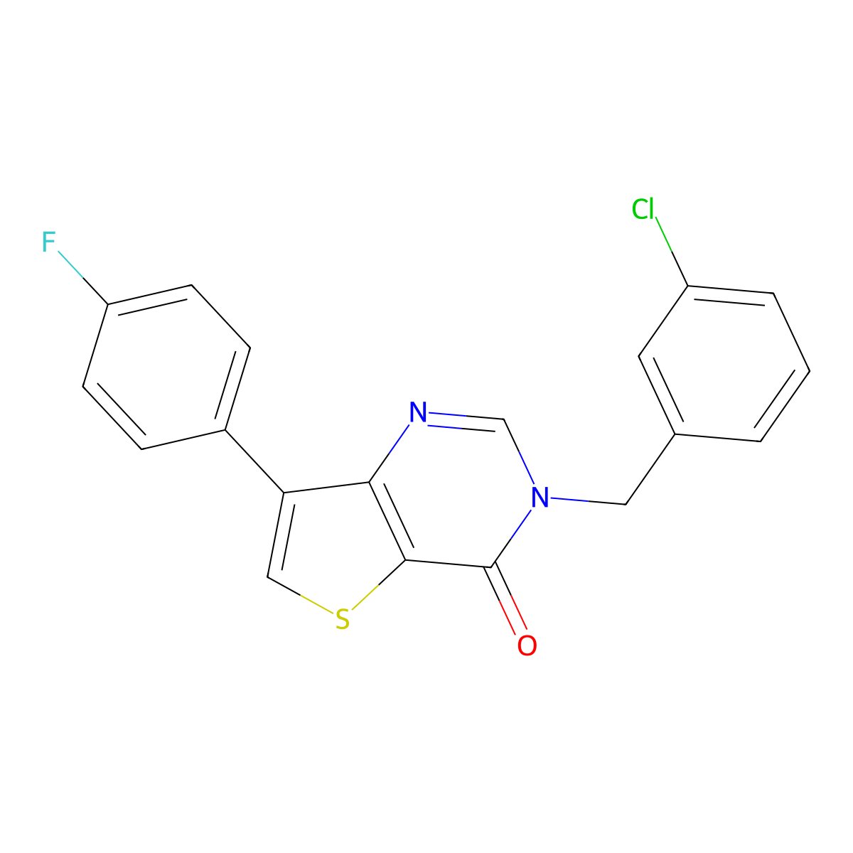 3-(3-chlorobenzyl)-7-(4-fluorophenyl)thieno[3,2-d]pyrimidin-4(3H)-one molecular structure, CAS 1207031-63-7