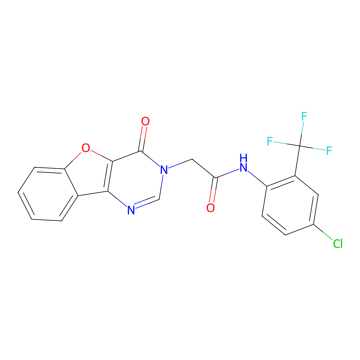 N-(4-chloro-2-(trifluoromethyl)phenyl)-2-(4-oxobenzofuro[3,2-d]pyrimidin-3(4H)-yl)acetamide molecular structure, CAS 1207031-67-1
