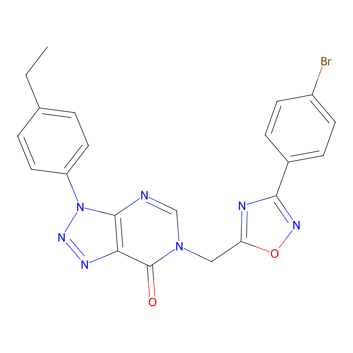 6-((3-(4-bromophenyl)-1,2,4-oxadiazol-5-yl)methyl)-3-(4-ethylphenyl)-3H-[1,2,3]triazolo[4,5-d]pyrimidin-7(6H)-one molecular structure, CAS 1207031-74-0