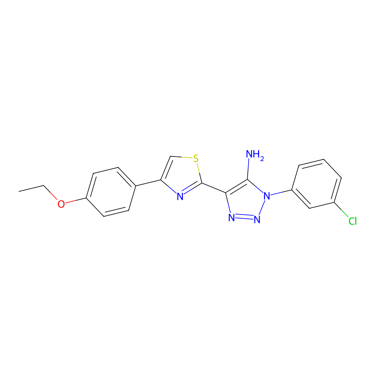 1-(3-chlorophenyl)-4-[4-(4-ethoxyphenyl)-1,3-thiazol-2-yl]-1H-1,2,3-triazol-5-amine molecular structure, CAS 1207031-75-1