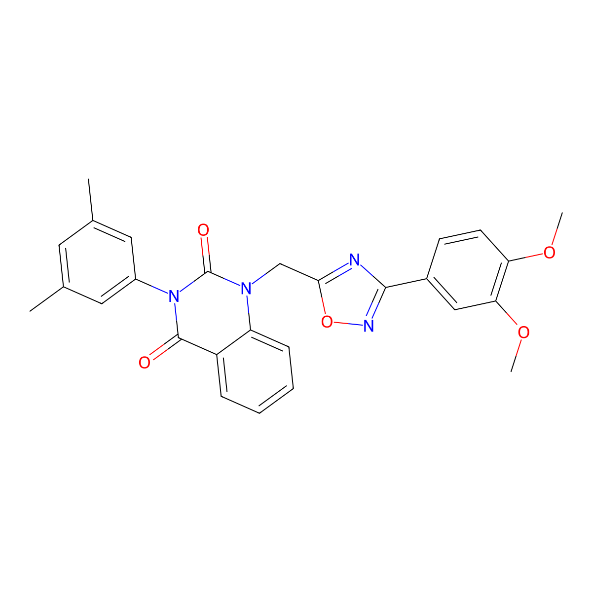 1-((3-(3,4-dimethoxyphenyl)-1,2,4-oxadiazol-5-yl)methyl)-3-(3,5-dimethylphenyl)quinazoline-2,4(1H,3H)-dione molecular structure, CAS 1207031-78-4