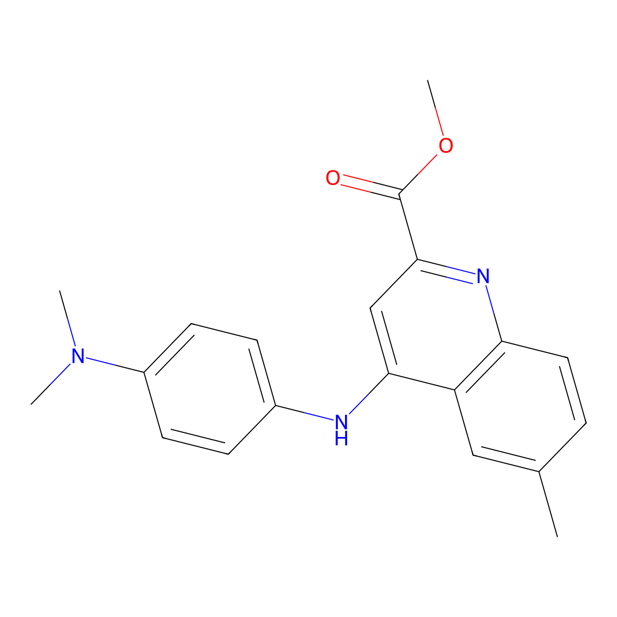 Methyl 4-{[4-(dimethylamino)phenyl]amino}-6-methylquinoline-2-carboxylate molecular structure, CAS 1207031-79-5