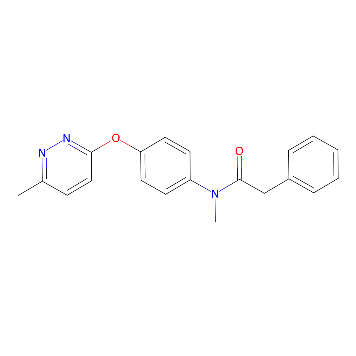 N-methyl-N-(4-((6-methylpyridazin-3-yl)oxy)phenyl)-2-phenylacetamide molecular structure, CAS 1207031-80-8