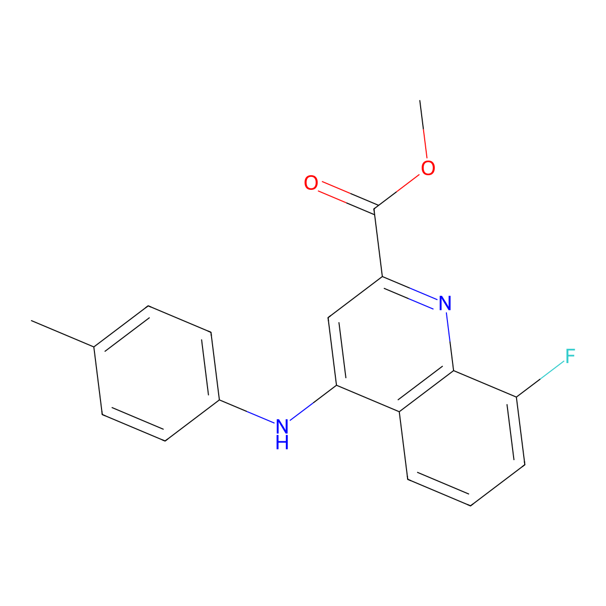 Methyl 8-fluoro-4-[(4-methylphenyl)amino]quinoline-2-carboxylate molecular structure, CAS 1207031-81-9