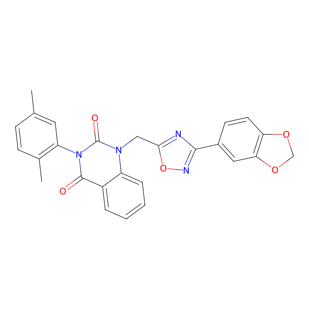 1-((3-(benzo[d][1,3]dioxol-5-yl)-1,2,4-oxadiazol-5-yl)methyl)-3-(2,5-dimethylphenyl)quinazoline-2,4(1H,3H)-dione molecular structure, CAS 1207031-83-1