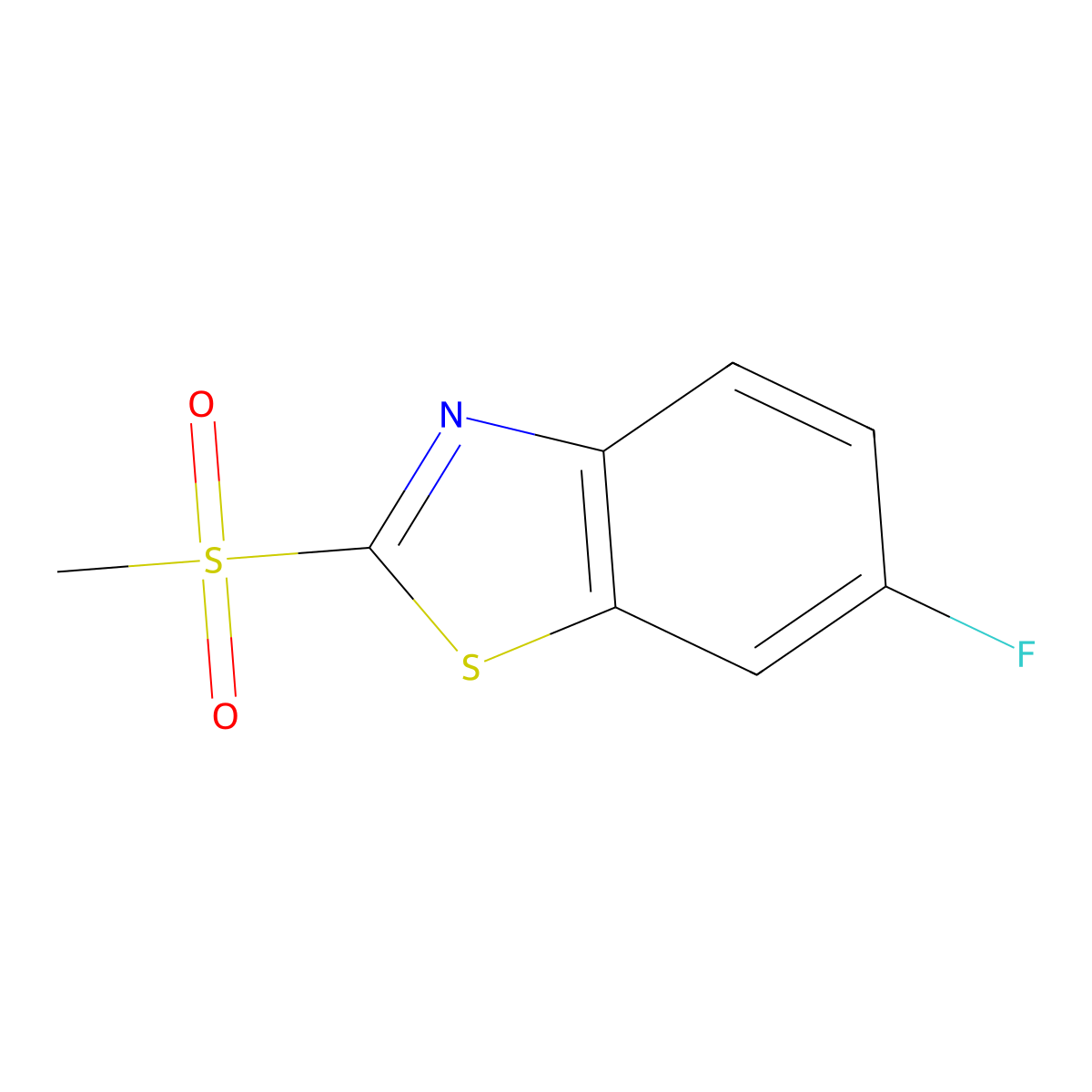 6-Fluoro-2-methanesulfonyl-1,3-benzothiazole molecular structure, CAS 1207031-87-5