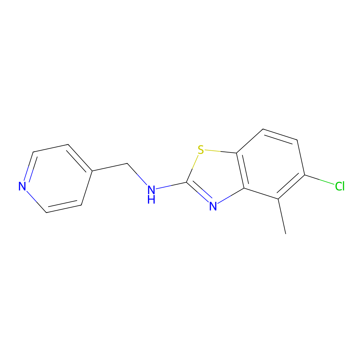 5-chloro-4-methyl-N-(pyridin-4-ylmethyl)benzo[d]thiazol-2-amine molecular structure, CAS 1207031-97-7