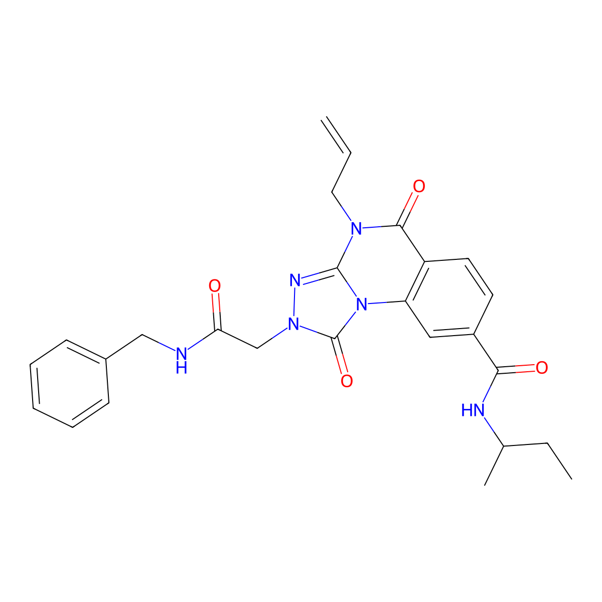 4-allyl-2-(2-(benzylamino)-2-oxoethyl)-N-(sec-butyl)-1,5-dioxo-1,2,4,5-tetrahydro-[1,2,4]triazolo[4,3-a]quinazoline-8-carboxamide molecular structure, CAS 1207032-03-8