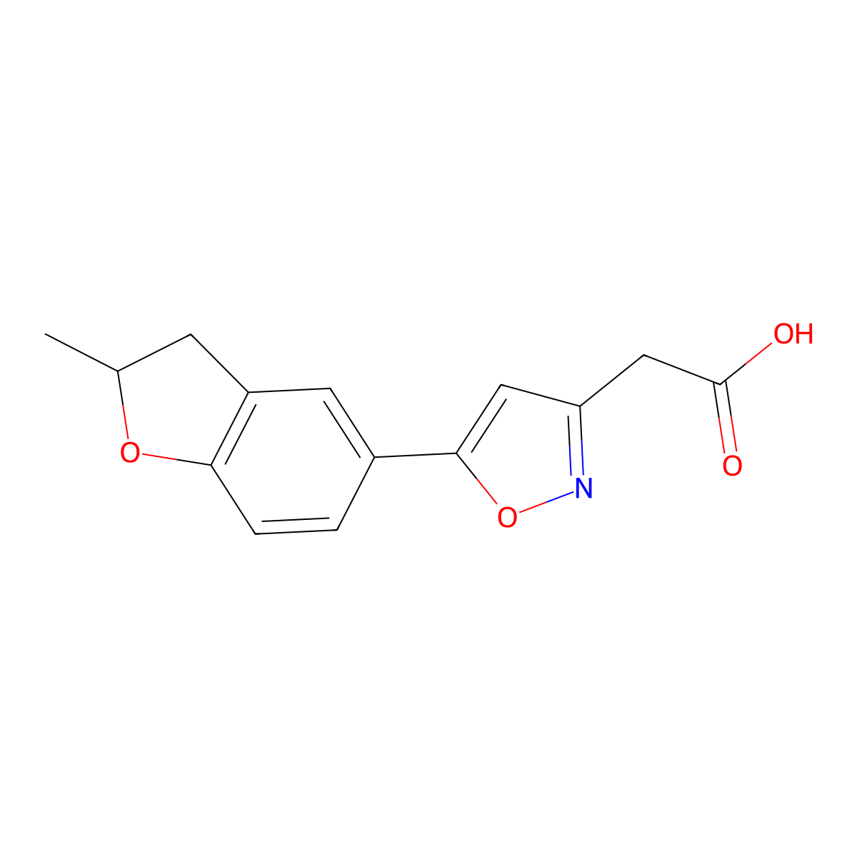2-(5-(2-Methyl-2,3-dihydrobenzofuran-5-yl)isoxazol-3-yl)acetic acid molecular structure, CAS 1207032-04-9