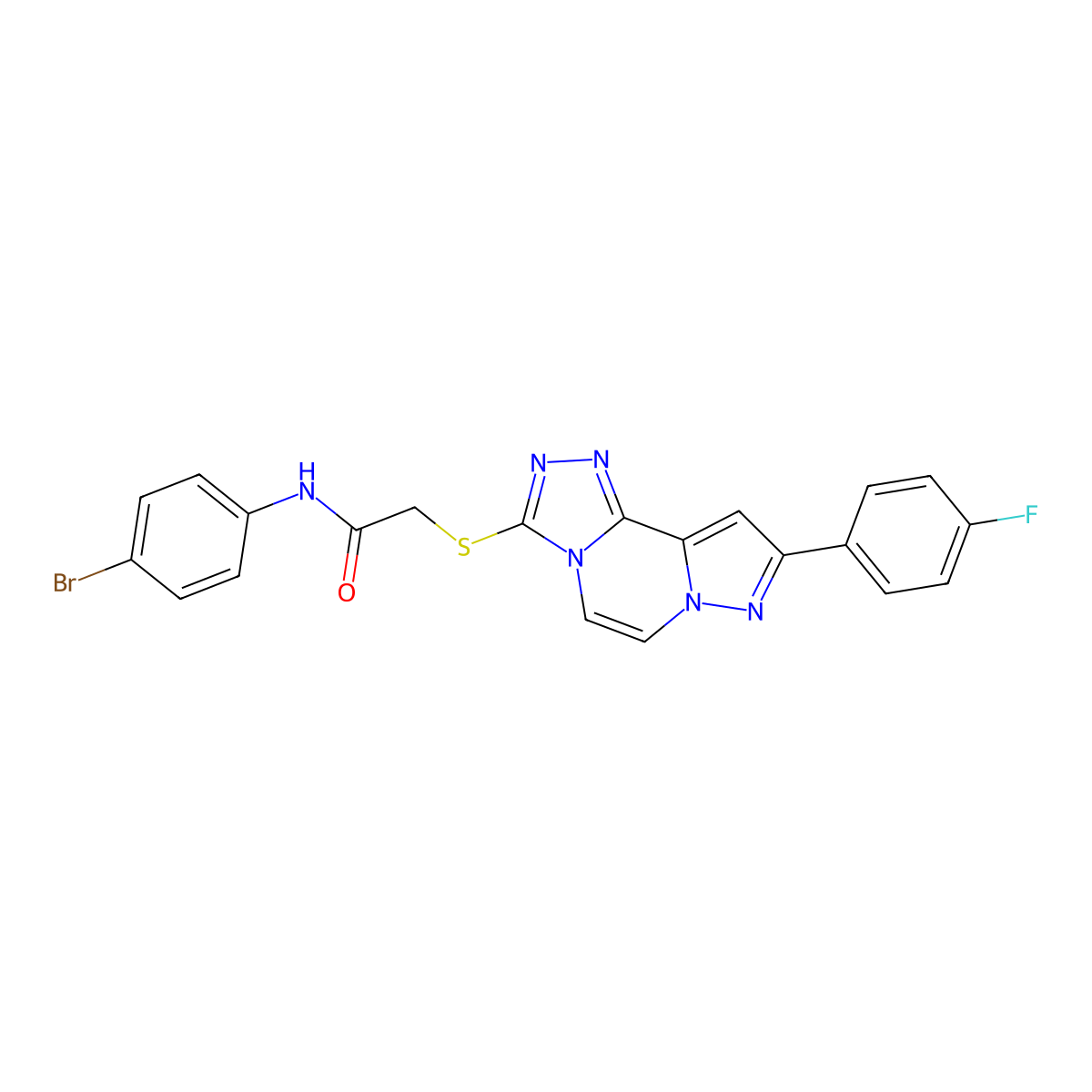 N-(4-bromophenyl)-2-((9-(4-fluorophenyl)pyrazolo[1,5-a][1,2,4]triazolo[3,4-c]pyrazin-3-yl)thio)acetamide molecular structure, CAS 1207032-14-1