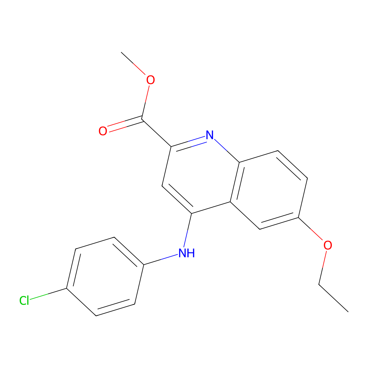 Methyl 4-[(4-chlorophenyl)amino]-6-ethoxyquinoline-2-carboxylate molecular structure, CAS 1207032-23-2
