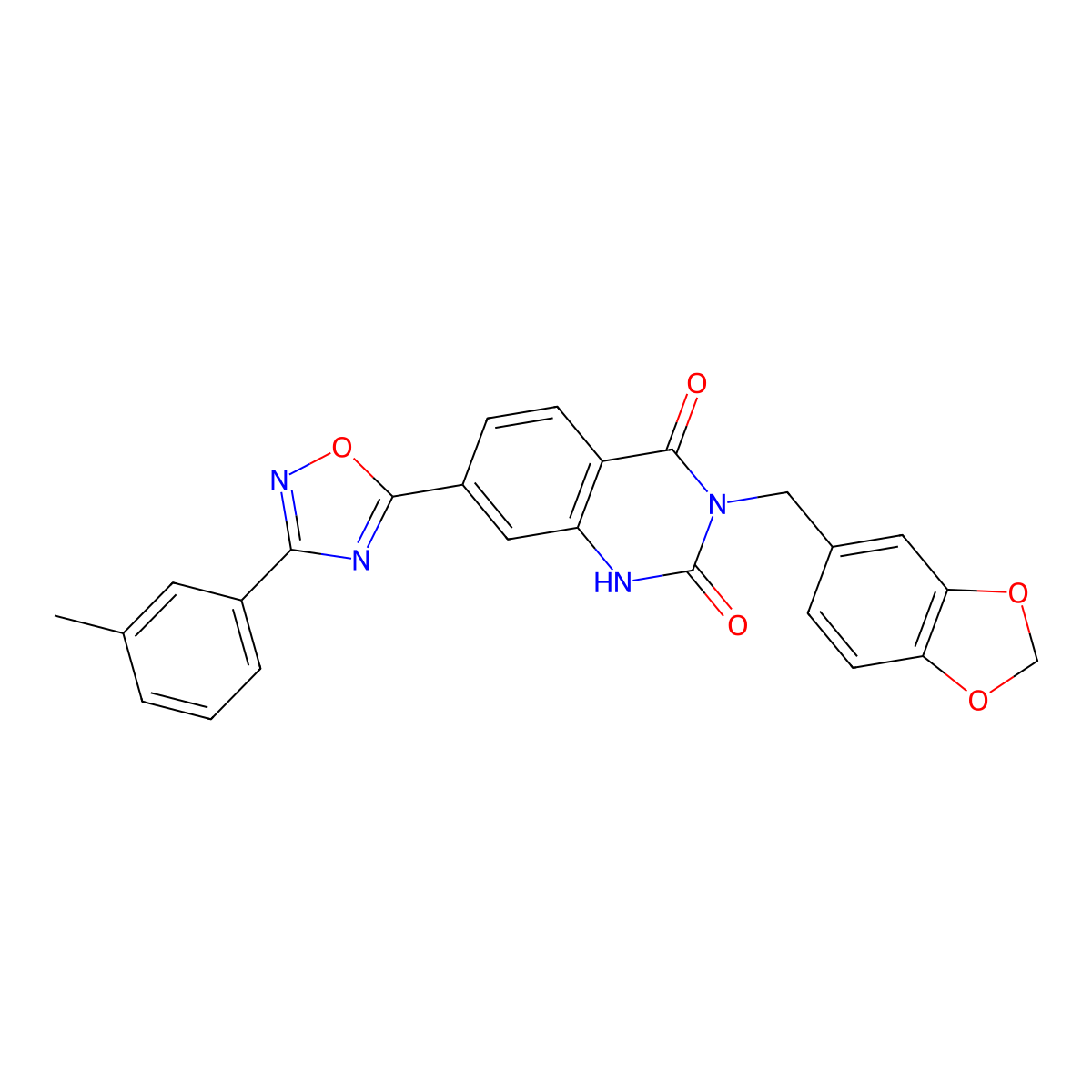 3-[(2H-1,3-benzodioxol-5-yl)methyl]-7-[3-(3-methylphenyl)-1,2,4-oxadiazol-5-yl]-1,2,3,4-tetrahydroquinazoline-2,4-dione molecular structure, CAS 1207032-24-3