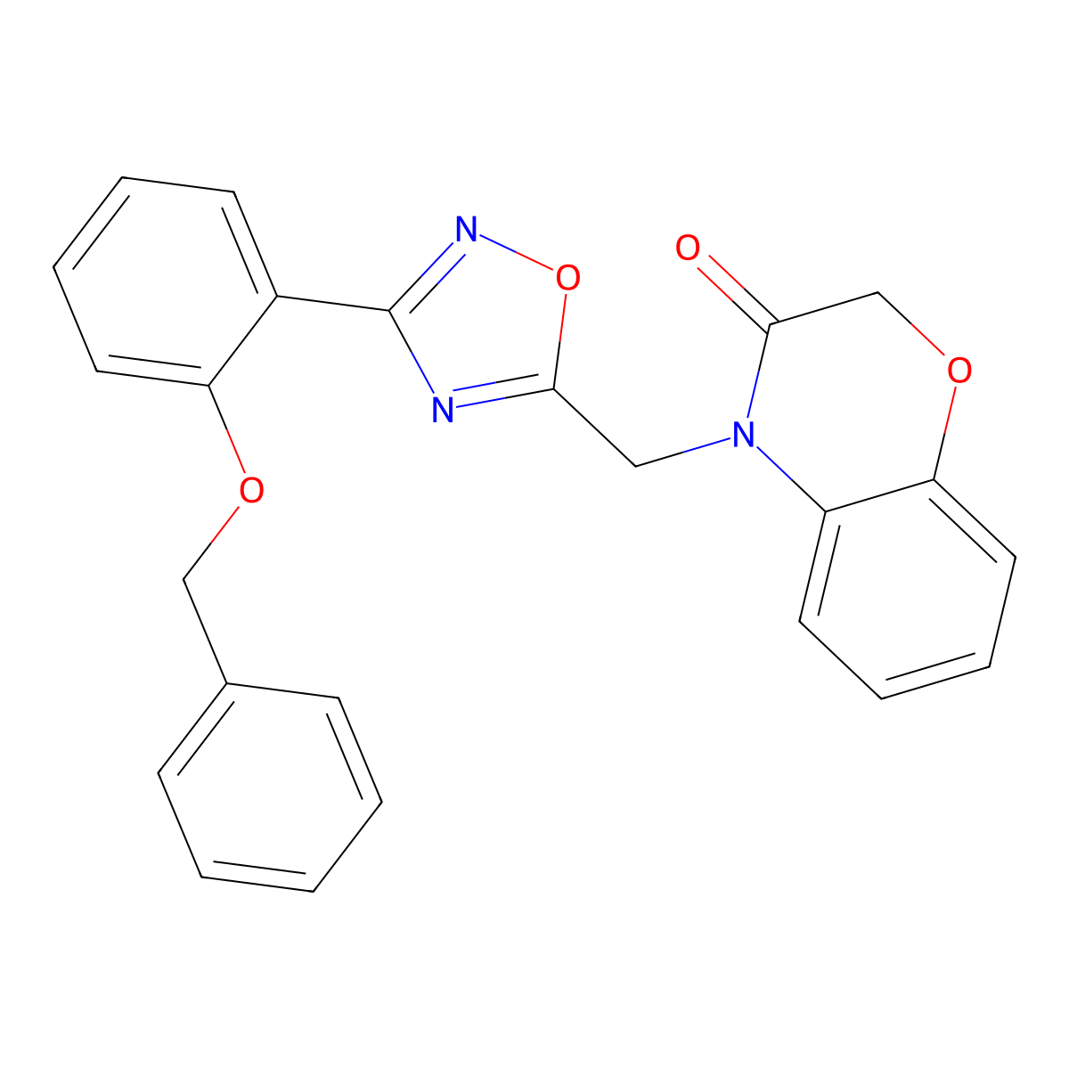 4-((3-(2-(benzyloxy)phenyl)-1,2,4-oxadiazol-5-yl)methyl)-2H-benzo[b][1,4]oxazin-3(4H)-one molecular structure, CAS 1207032-25-4