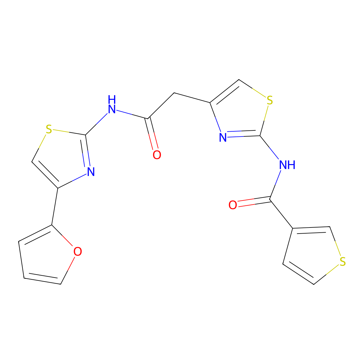 N-(4-(2-((4-(furan-2-yl)thiazol-2-yl)amino)-2-oxoethyl)thiazol-2-yl)thiophene-3-carboxamide molecular structure, CAS 1207032-32-3