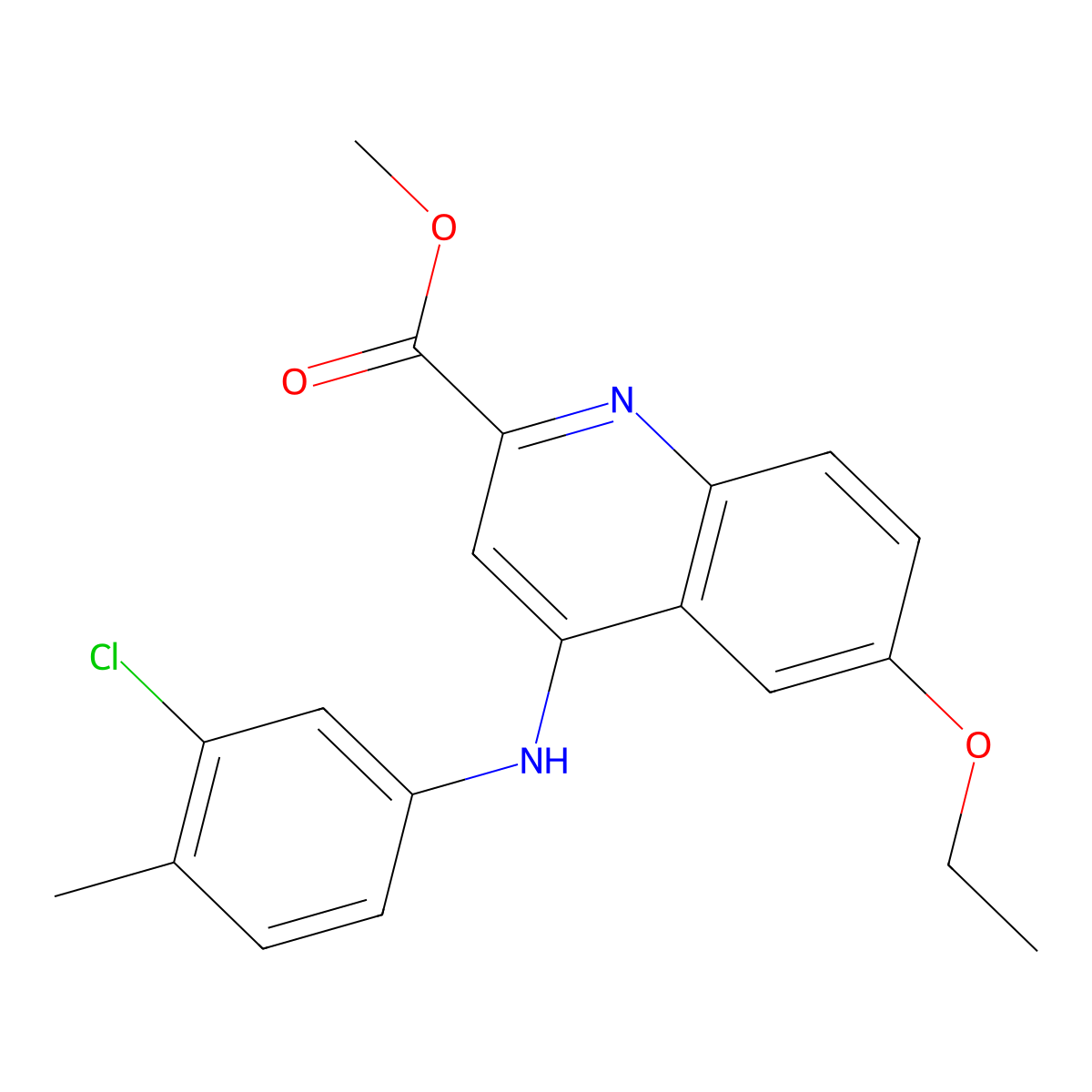 Methyl 4-[(3-chloro-4-methylphenyl)amino]-6-ethoxyquinoline-2-carboxylate molecular structure, CAS 1207032-33-4