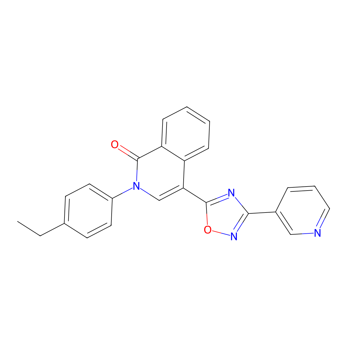 2-(4-Ethylphenyl)-4-[3-(pyridin-3-yl)-1,2,4-oxadiazol-5-yl]-1,2-dihydroisoquinolin-1-one molecular structure, CAS 1207032-34-5