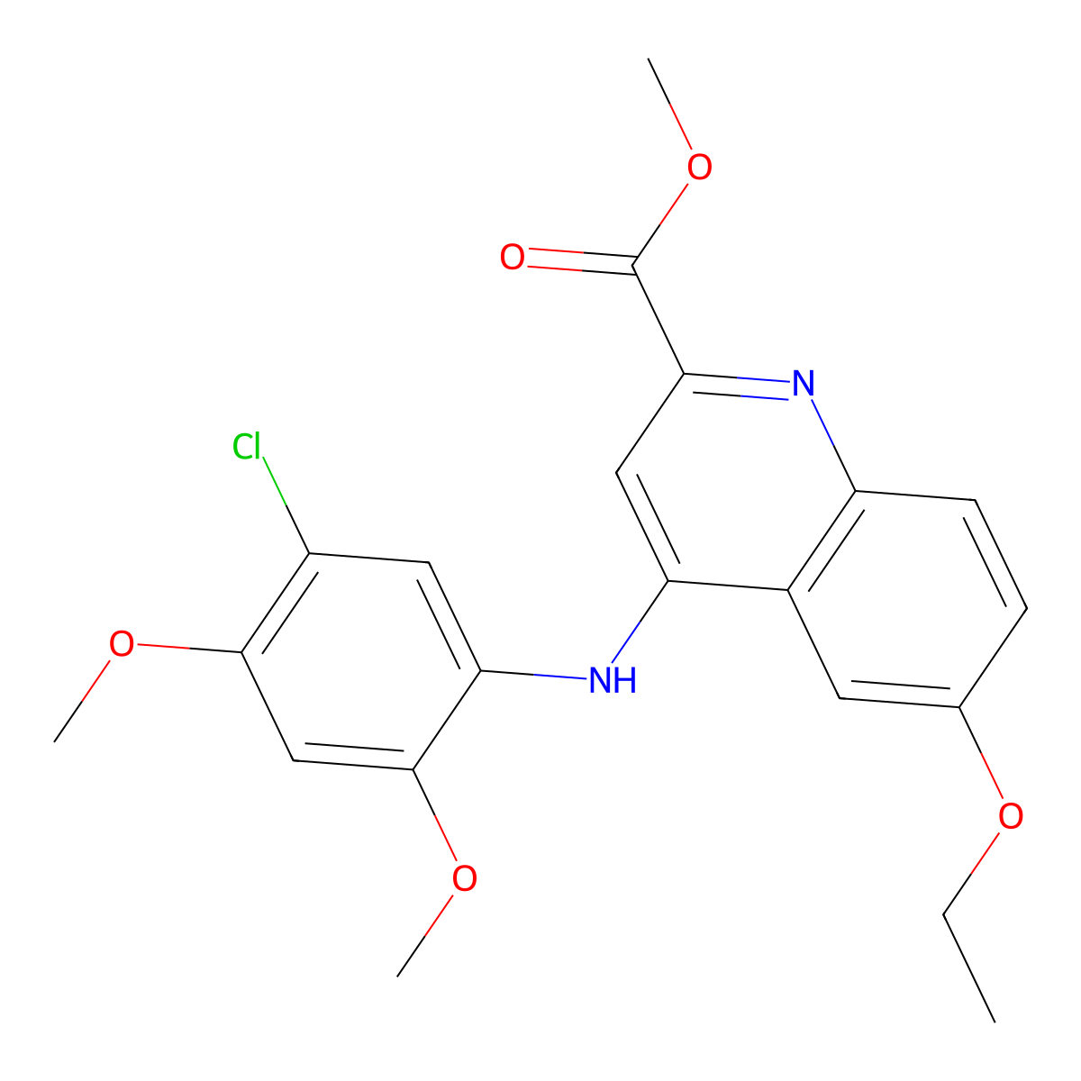 Methyl 4-[(5-chloro-2,4-dimethoxyphenyl)amino]-6-ethoxyquinoline-2-carboxylate molecular structure, CAS 1207032-37-8