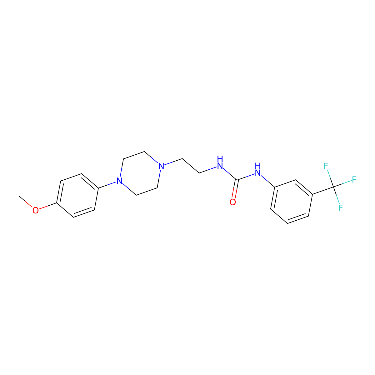 1-(2-(4-(4-Methoxyphenyl)piperazin-1-yl)ethyl)-3-(3-(trifluoromethyl)phenyl)urea molecular structure, CAS 1207032-40-3