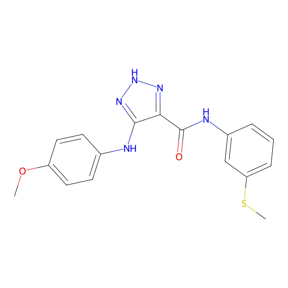 5-((4-methoxyphenyl)amino)-N-(3-(methylthio)phenyl)-1H-1,2,3-triazole-4-carboxamide molecular structure, CAS 1207032-42-5