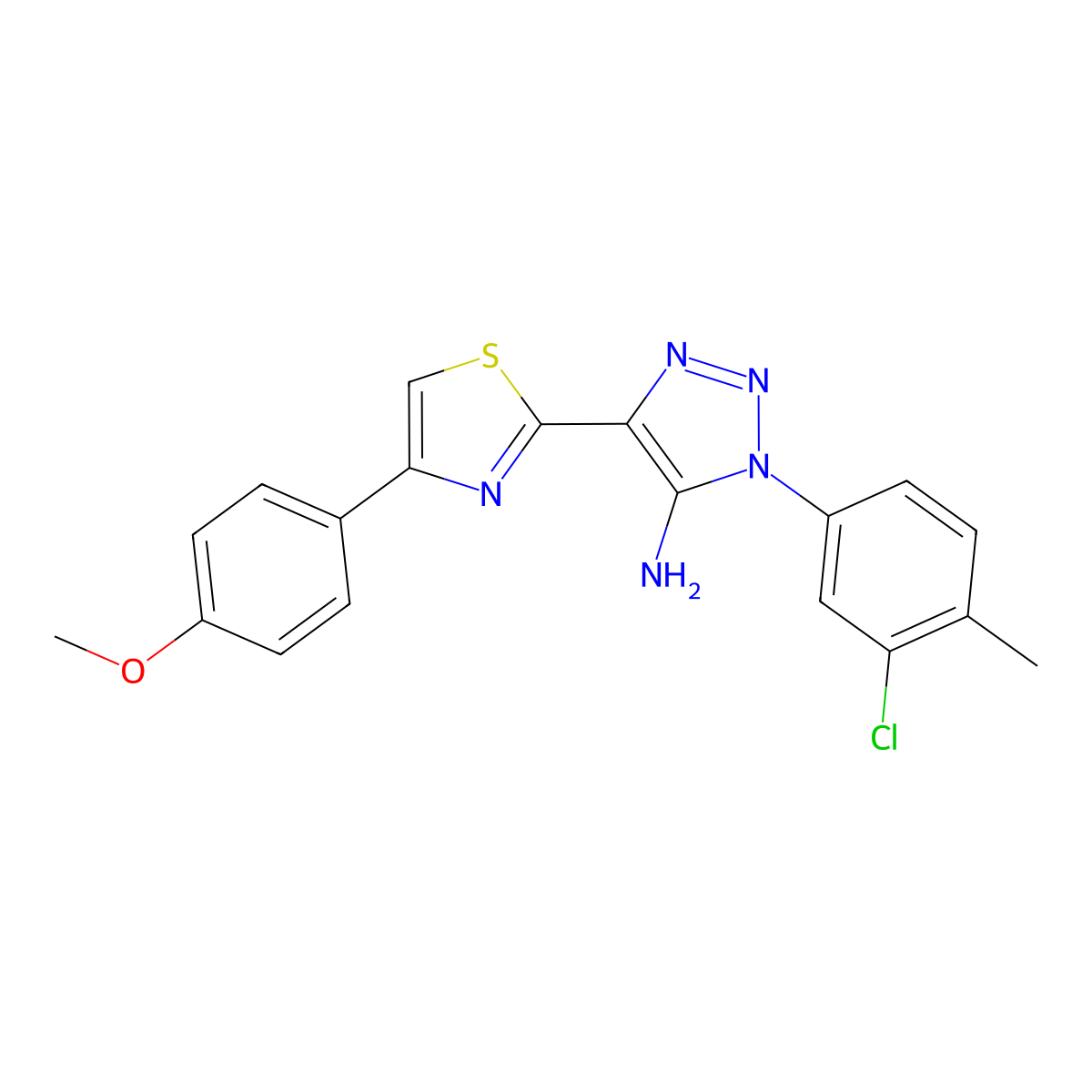 1-(3-chloro-4-methylphenyl)-4-[4-(4-methoxyphenyl)-1,3-thiazol-2-yl]-1H-1,2,3-triazol-5-amine molecular structure, CAS 1207032-55-0