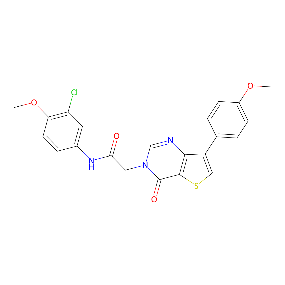 N-(3-chloro-4-methoxyphenyl)-2-[7-(4-methoxyphenyl)-4-oxothieno[3,2-d]pyrimidin-3(4H)-yl]acetamide molecular structure, CAS 1207032-65-2