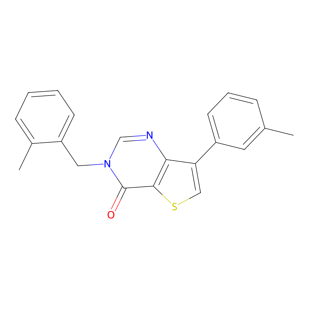 3-(2-methylbenzyl)-7-(3-methylphenyl)thieno[3,2-d]pyrimidin-4(3H)-one molecular structure, CAS 1207032-71-0