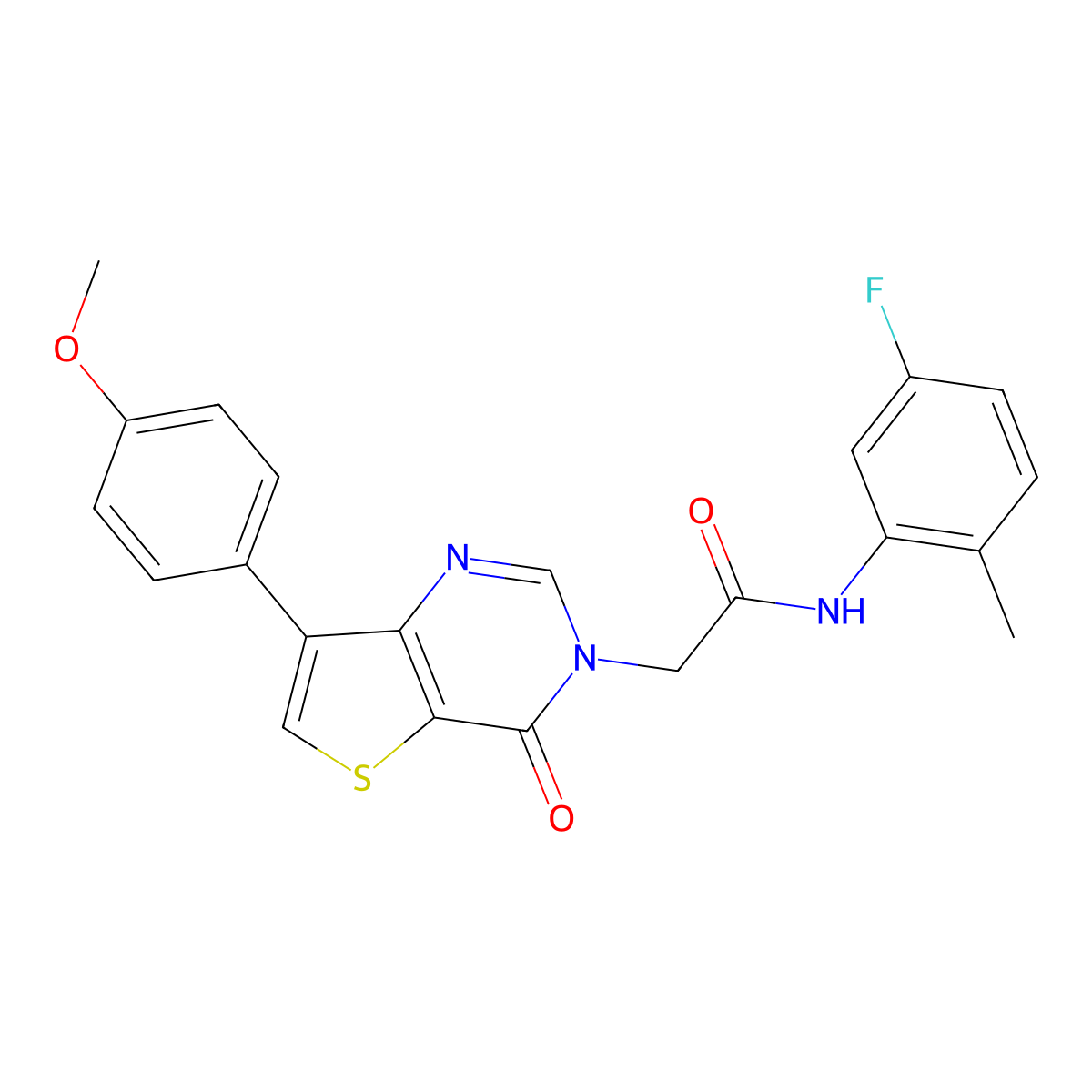 N-(5-fluoro-2-methylphenyl)-2-[7-(4-methoxyphenyl)-4-oxothieno[3,2-d]pyrimidin-3(4H)-yl]acetamide molecular structure, CAS 1207032-72-1