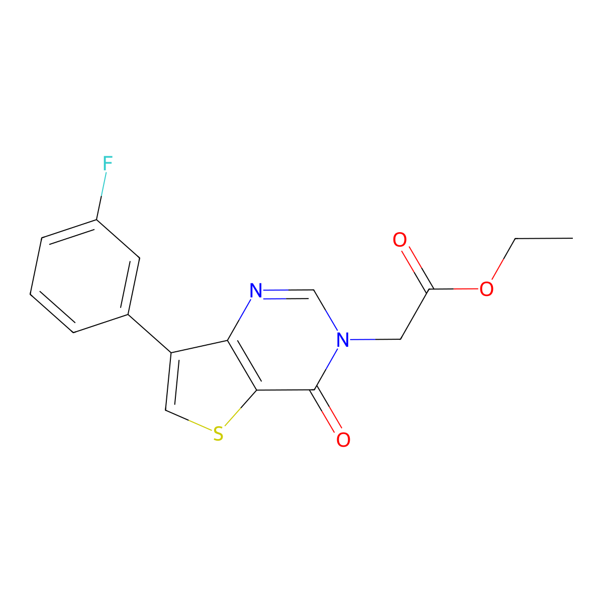 ethyl [7-(3-fluorophenyl)-4-oxothieno[3,2-d]pyrimidin-3(4H)-yl]acetate molecular structure, CAS 1207032-75-4