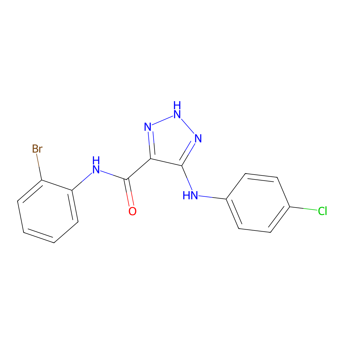 N-(2-bromophenyl)-5-[(4-chlorophenyl)amino]-1H-1,2,3-triazole-4-carboxamide molecular structure, CAS 1207032-79-8