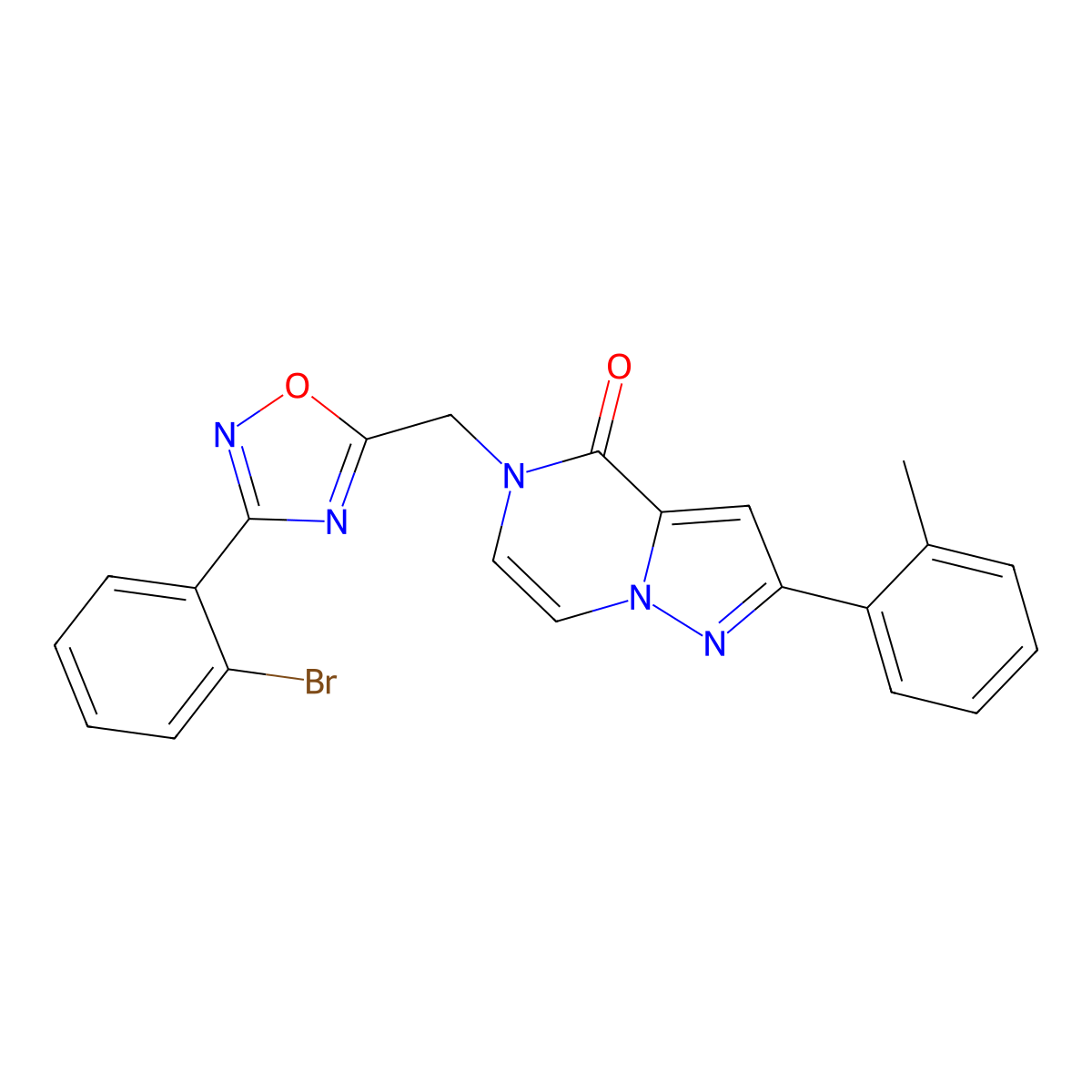 5-((3-(2-bromophenyl)-1,2,4-oxadiazol-5-yl)methyl)-2-(o-tolyl)pyrazolo[1,5-a]pyrazin-4(5H)-one molecular structure, CAS 1207032-84-5