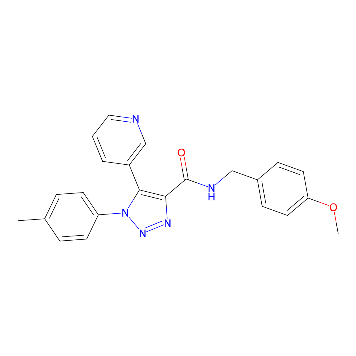N-[(4-methoxyphenyl)methyl]-1-(4-methylphenyl)-5-(pyridin-3-yl)-1H-1,2,3-triazole-4-carboxamide molecular structure, CAS 1207032-89-0
