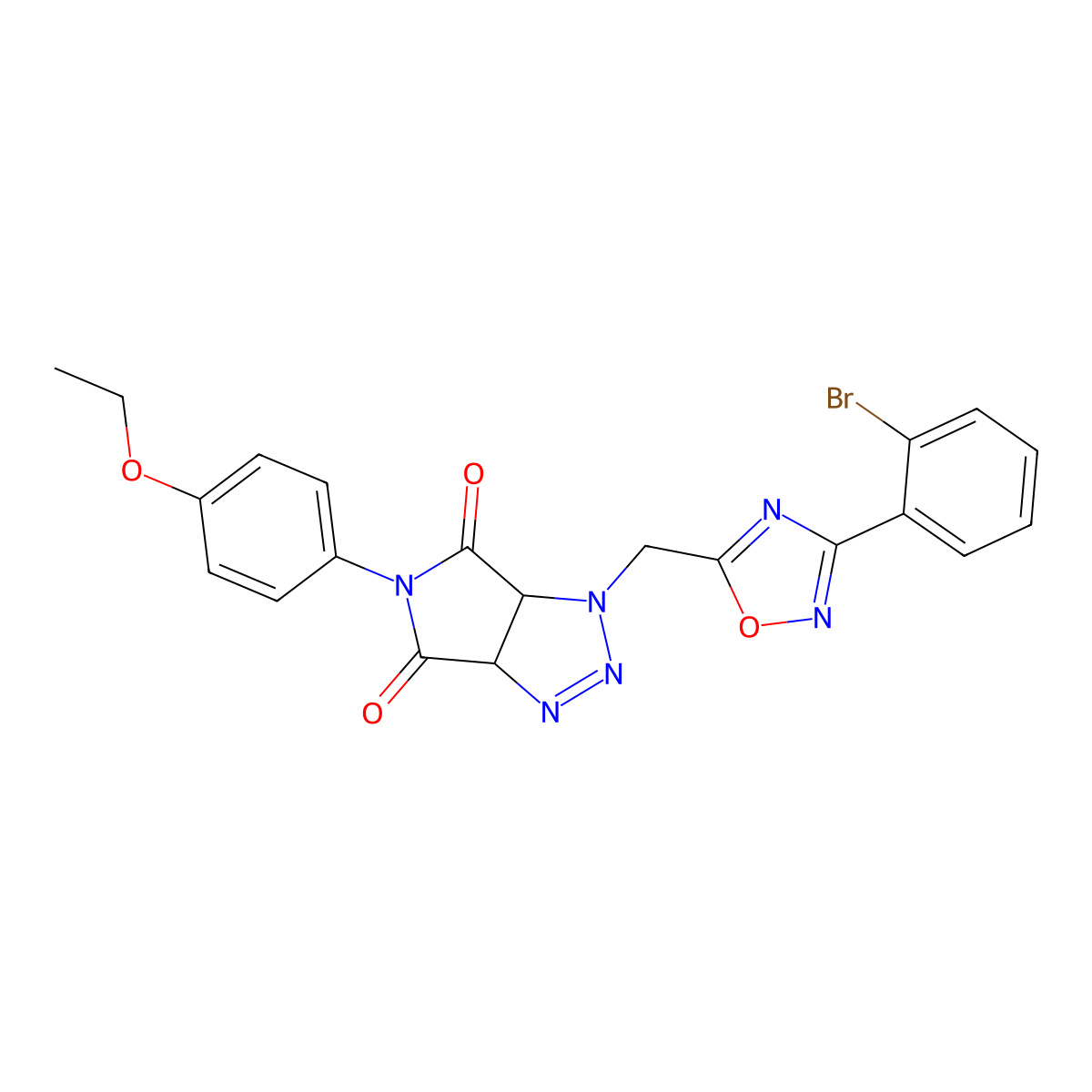 1-((3-(2-bromophenyl)-1,2,4-oxadiazol-5-yl)methyl)-5-(4-ethoxyphenyl)-1,6a-dihydropyrrolo[3,4-d][1,2,3]triazole-4,6(3aH,5H)-dione molecular structure, CAS 1207032-91-4