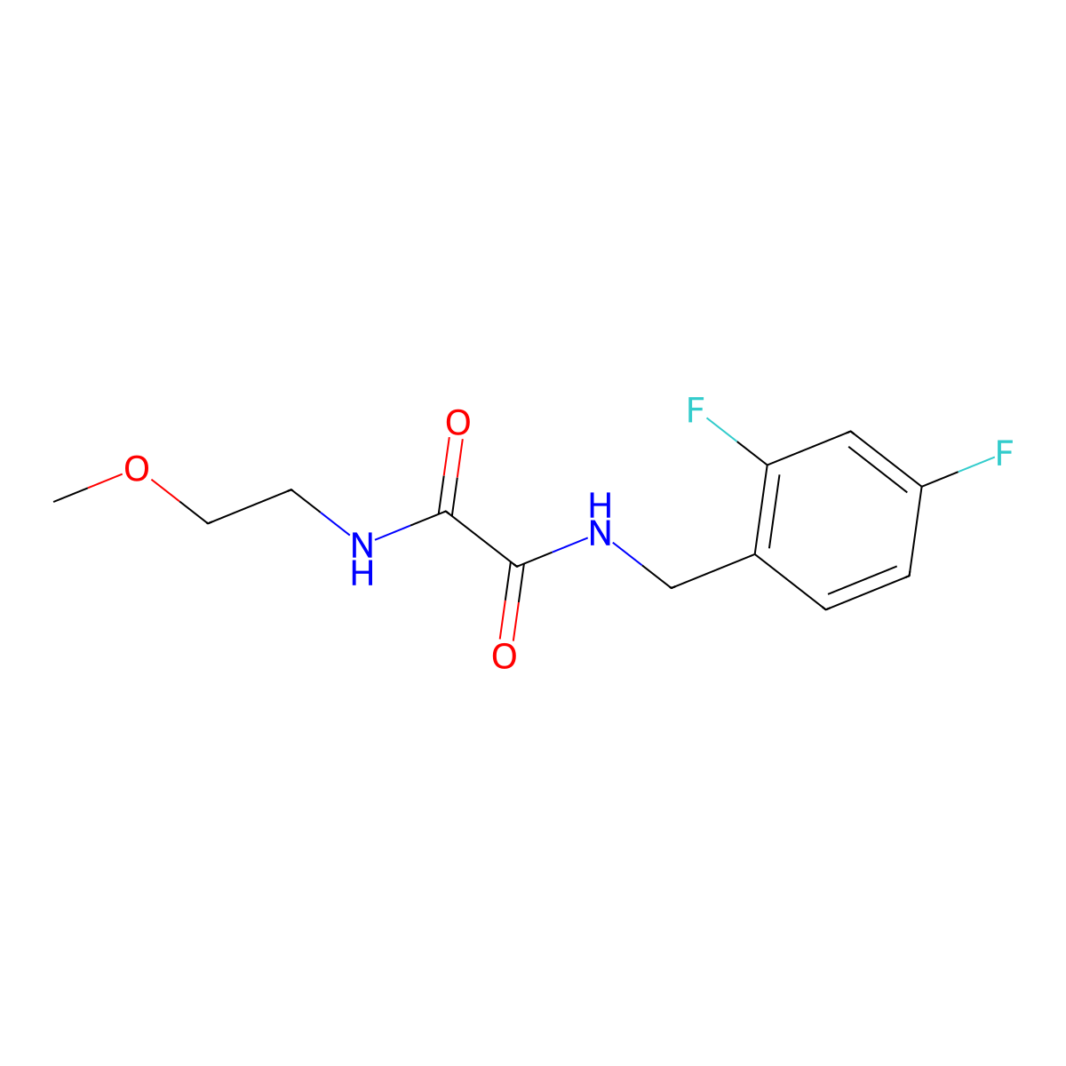 N1-(2,4-difluorobenzyl)-N2-(2-methoxyethyl)oxalamide molecular structure, CAS 1207032-95-8