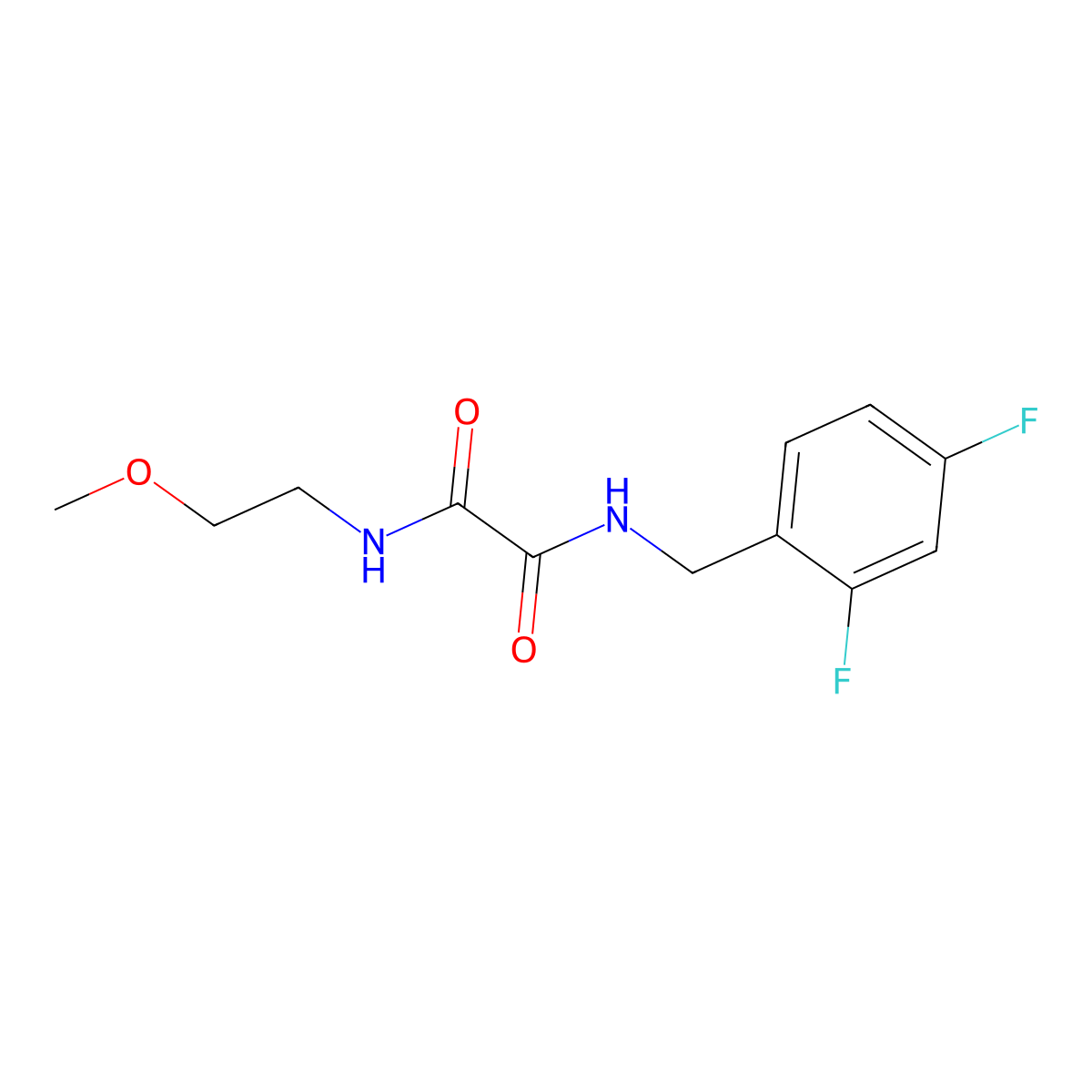 N1-(2,4-difluorobenzyl)-N2-(2-methoxyethyl)oxalamide molecular structure, CAS 1207032-95-8