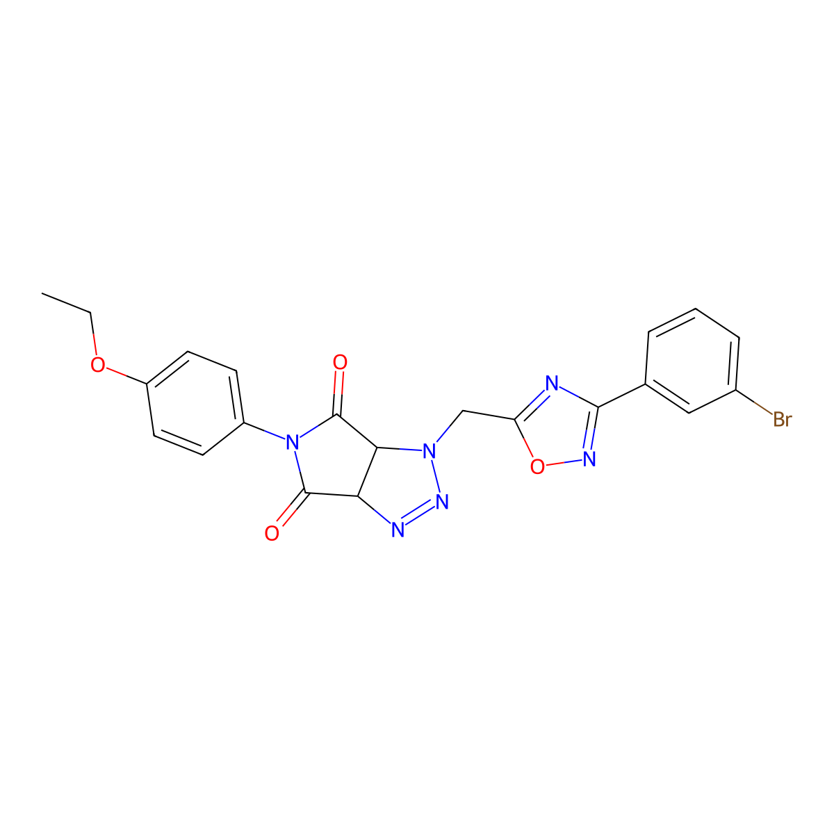 1-((3-(3-bromophenyl)-1,2,4-oxadiazol-5-yl)methyl)-5-(4-ethoxyphenyl)-1,6a-dihydropyrrolo[3,4-d][1,2,3]triazole-4,6(3aH,5H)-dione molecular structure, CAS 1207032-96-9
