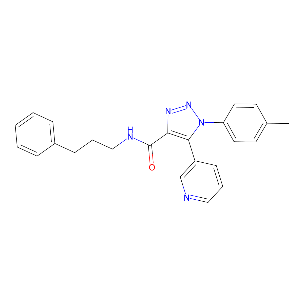 1-(4-methylphenyl)-N-(3-phenylpropyl)-5-(pyridin-3-yl)-1H-1,2,3-triazole-4-carboxamide molecular structure, CAS 1207032-99-2