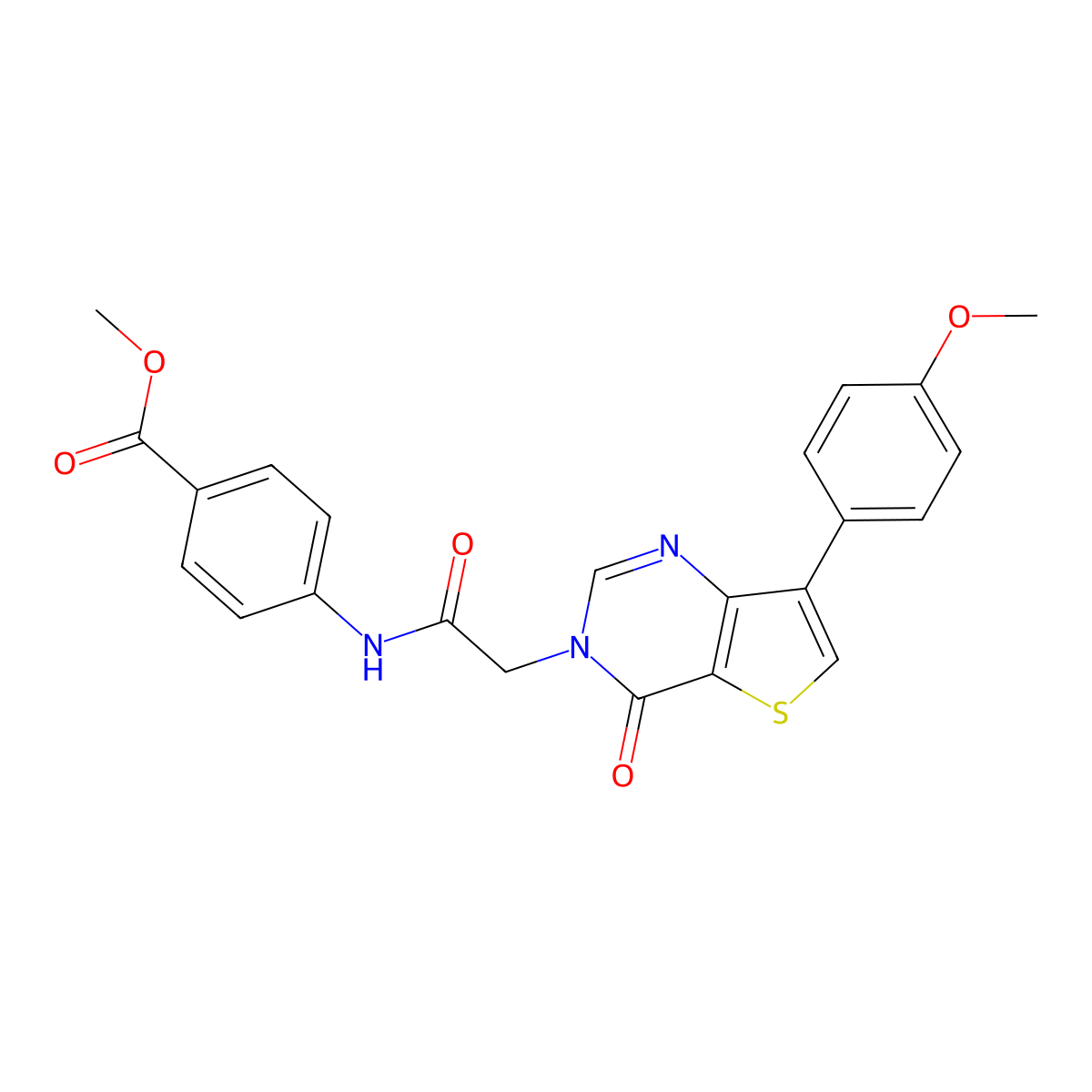 methyl 4-({[7-(4-methoxyphenyl)-4-oxothieno[3,2-d]pyrimidin-3(4H)-yl]acetyl}amino)benzoate molecular structure, CAS 1207033-05-3