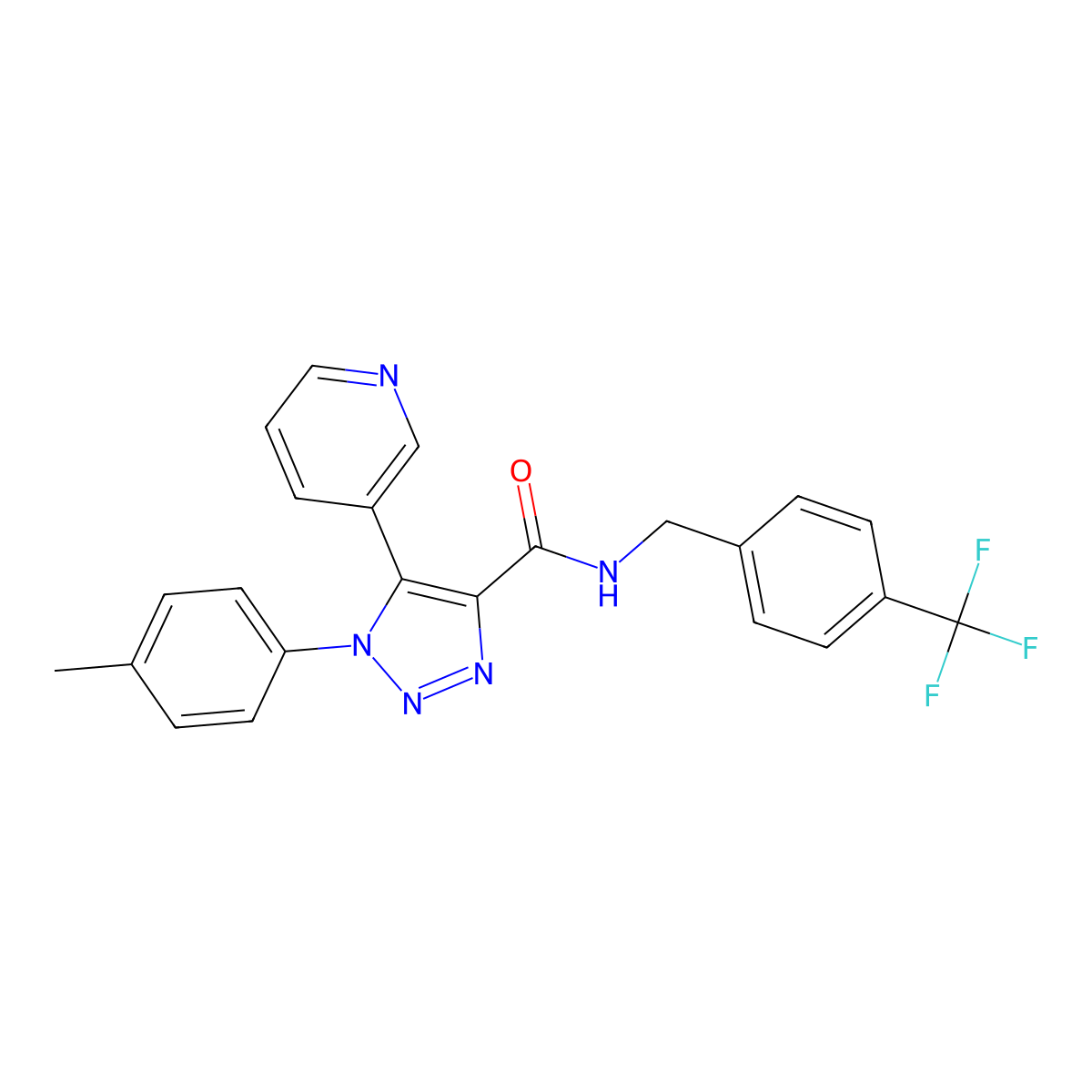 5-(pyridin-3-yl)-1-(p-tolyl)-N-(4-(trifluoromethyl)benzyl)-1H-1,2,3-triazole-4-carboxamide molecular structure, CAS 1207033-07-5