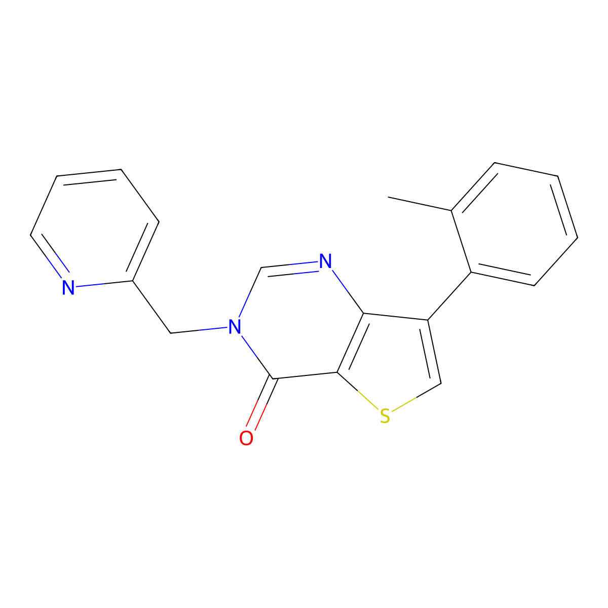 7-(2-methylphenyl)-3-(pyridin-2-ylmethyl)thieno[3,2-d]pyrimidin-4(3H)-one molecular structure, CAS 1207033-11-1