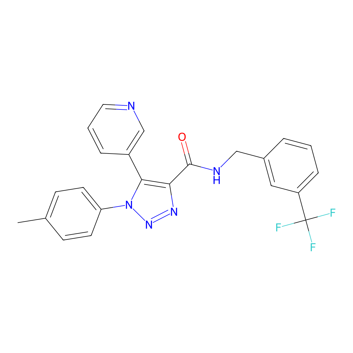 5-(pyridin-3-yl)-1-(p-tolyl)-N-(3-(trifluoromethyl)benzyl)-1H-1,2,3-triazole-4-carboxamide molecular structure, CAS 1207033-14-4