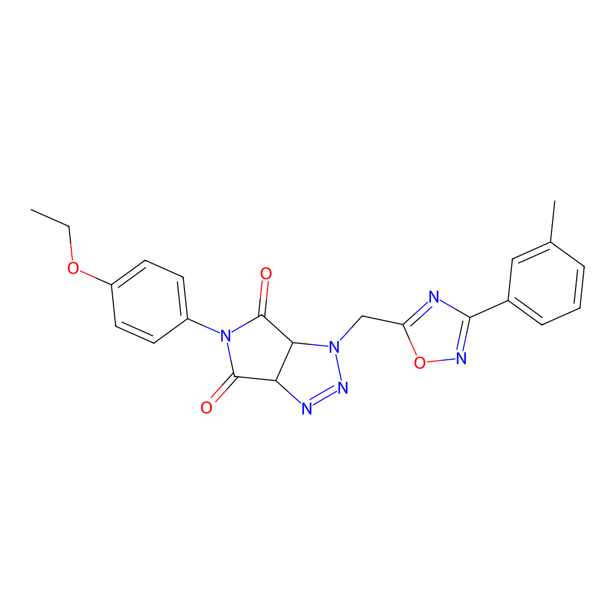 5-(4-ethoxyphenyl)-1-((3-(m-tolyl)-1,2,4-oxadiazol-5-yl)methyl)-1,6a-dihydropyrrolo[3,4-d][1,2,3]triazole-4,6(3aH,5H)-dione molecular structure, CAS 1207033-15-5