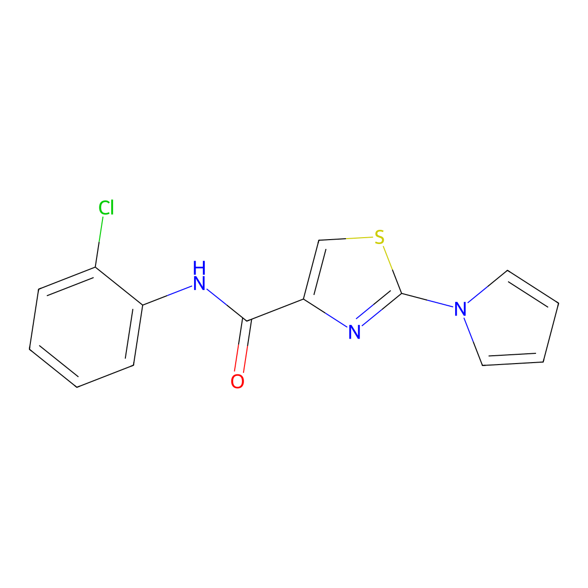 N-(2-chlorophenyl)-2-(1H-pyrrol-1-yl)thiazole-4-carboxamide molecular structure, CAS 1207033-16-6