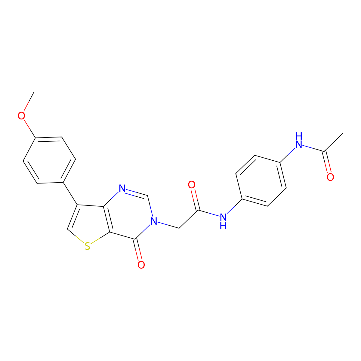N-[4-(acetylamino)phenyl]-2-[7-(4-methoxyphenyl)-4-oxothieno[3,2-d]pyrimidin-3(4H)-yl]acetamide molecular structure, CAS 1207033-17-7